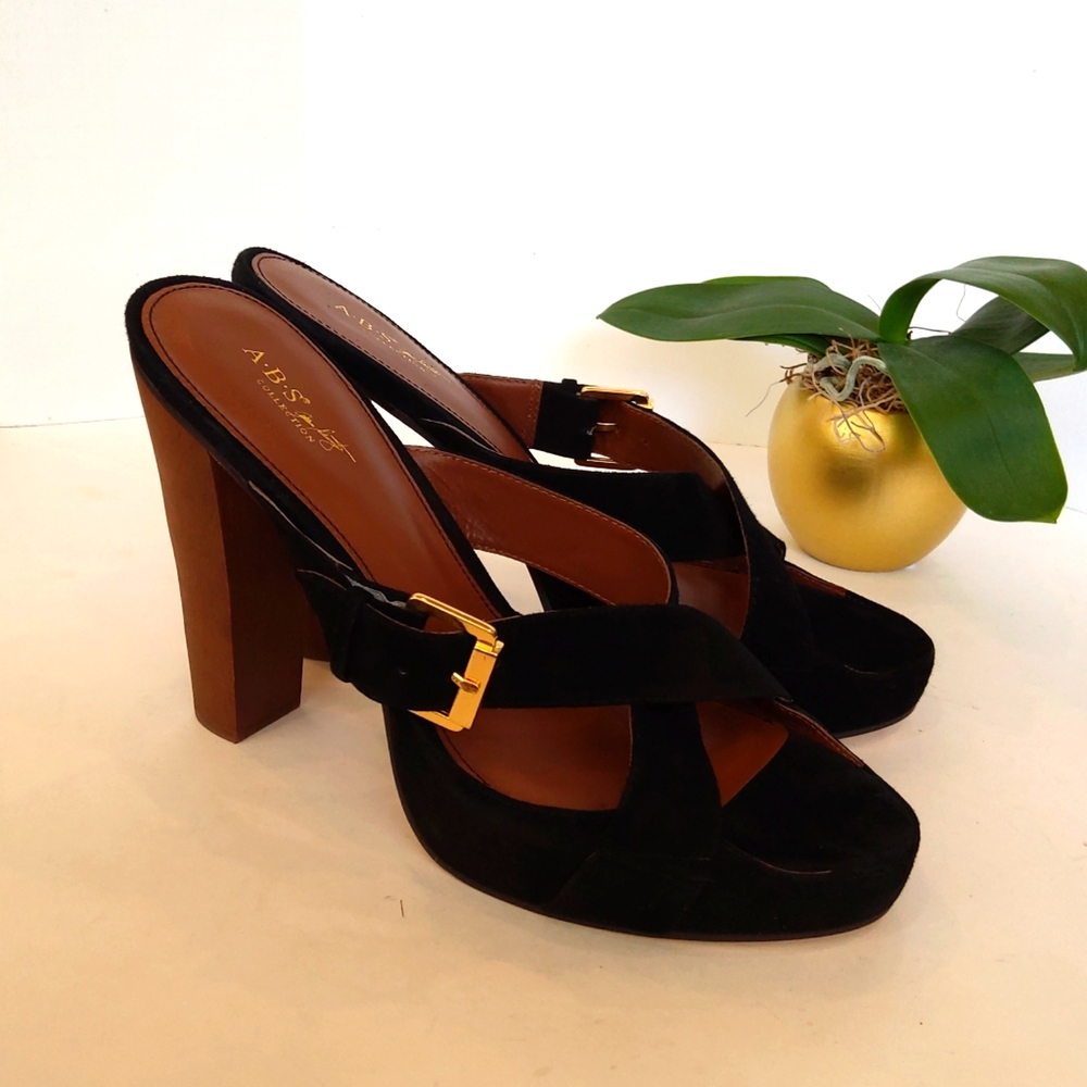 A.B.C. Black suede sandals Y2k